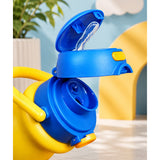 LSB Yellow Blue Clouds Design, Stainless Steel Dual Lid Water Bottle for Kids, 500ml