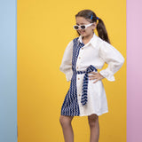Mamarill Girls The Ocean Waves Dress Features A Pristine White Dress