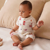 Bubz Bamboo Baby Romper - Soft Breathable Two-Way Zip - London