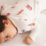 Bubz Bamboo Baby Zipsuit - Two-way zip sleepsuit - London