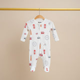 Bubz Bamboo Baby Zipsuit - Two-way zip sleepsuit - London