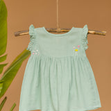Mamarill Girls Floral Embroidery And Frills Frock