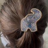 Little Pink Llama Elephant-Hair Clip-Grey