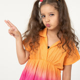 Mamarill Girls Tangerine Blush Dress Is A Charming Blend Of Vibrant Tangerine Orange And Soft Pink.
