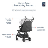 Growgether GOLITE Travel Cabin Compatible Lightweight Stroller| 0-4 Years (Up to 22 kg) - Grey