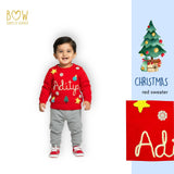 Boys Customised Christmas Sweater - Red