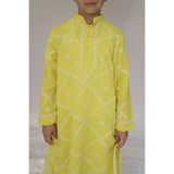 Little Awadh Fine Chikankari Criss Cross Jaal Kurta