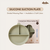 Dodo Baby Silicone Suction Feeding Plate Green