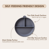 Dodo Baby Silicone Suction Feeding Plate Blue