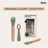 Dodo Baby Silicone Cutlery Set Green