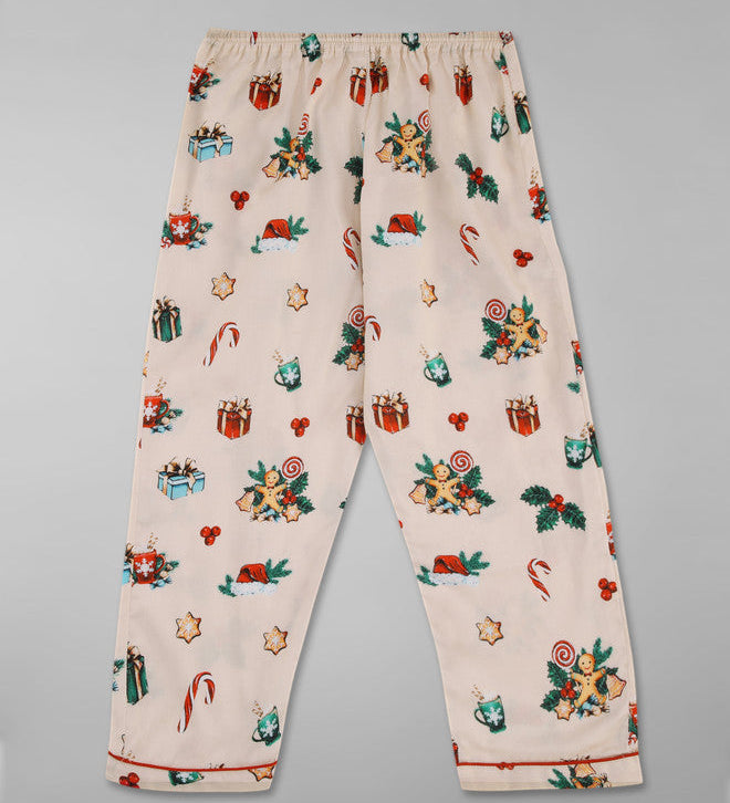 Pyjama Party Pure Cotton Christmas Cheers Kids Pyjama Set Cream
