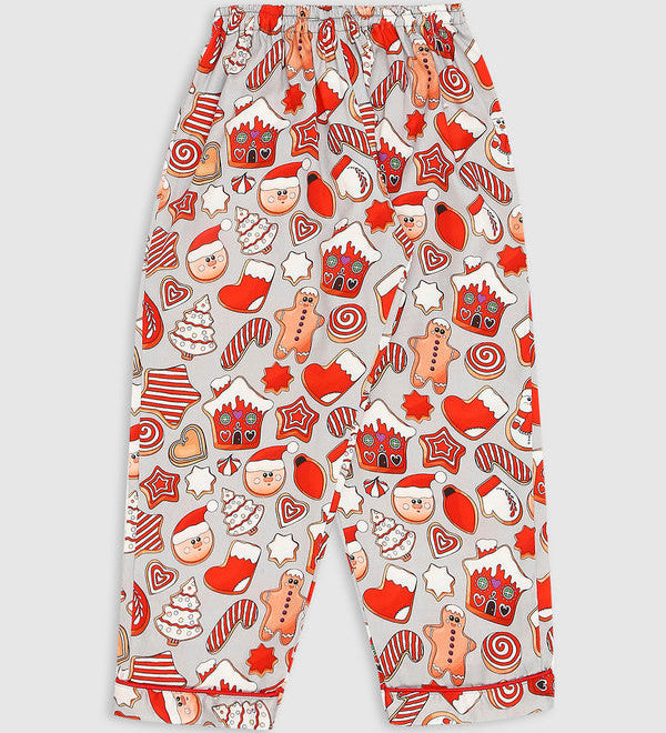 Pyjama Party Pure Cotton Gingerbread Kids Pyjama Set Grey