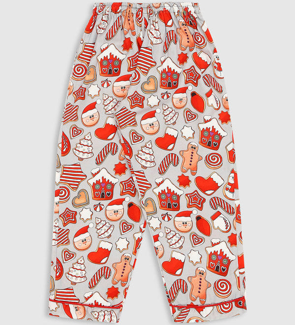 Pyjama Party Pure Cotton Gingerbread Kids Pyjama Set Grey
