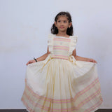 Di & De Girls Premium Handloom Ethnic Square Neck Top With Skirt