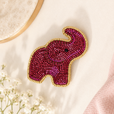 Little Pink Llama Elephant-Hair Clip-Red
