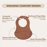 Dodo Baby Silicone Catch-All Bib Brown