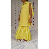Little Awadh Full Embroidered Chikan Kurta Sharara Set