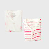 Aariro Muslin Jabla set - Pink Floral (2 Pcs)