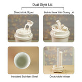 Little Surprise Box,RoseGold Ted Stainless Steel premium Insulated Detox Infuser Bottle with Tea and Fruit Infuser attachment, 520ml