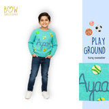 Boys Customised Playground Sweater - Turquoise