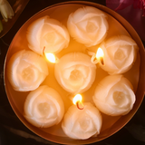 Snowy Tulips Brass Candle
