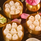 Snowy Tulips Brass Candle