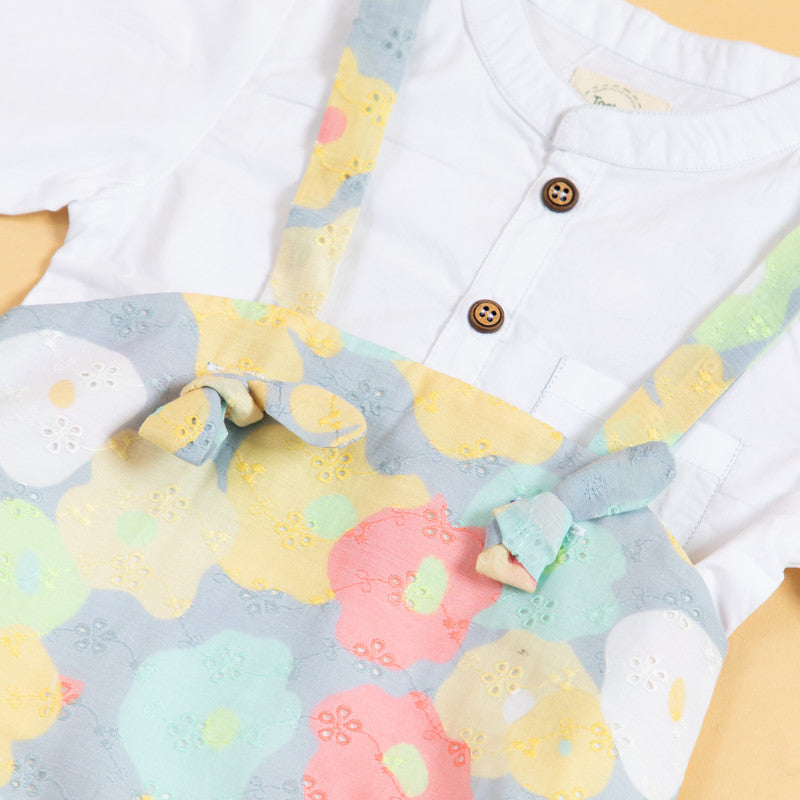 Suspender romper Set- Butterfly Bloom