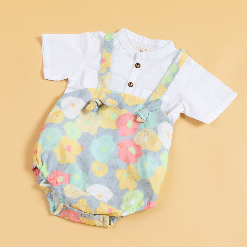 Suspender romper Set- Butterfly Bloom