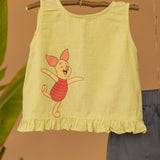 Mamarill Girls Yellow Cotton Top With Pant