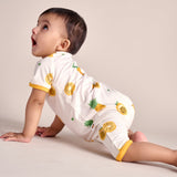 Bubz Bamboo Baby Romper - Soft Breathable Two-Way Zip - Tropical Fruits