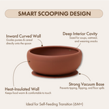 Dodo Baby Silicone Suction Feeding Bowl Brown