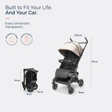 Growgether GOLITE Travel Cabin Compatible Lightweight Stroller| 0-4 Years (Up to 22 kg) - Beige | 1 Year Warranty