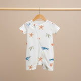 Bubz Bamboo Baby Romper - Soft Breathable Two-Way Zip - Under the Sea