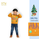 Boys Customised Christmas Sweater - Mustard