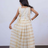 Di & De Premium Handloom Ethnic Wear Set Frill Top With Skirt