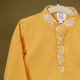 Casa Ninos Yellow Embroided Kurta With Pants