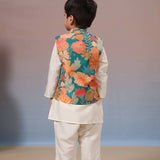 Casa Ninos Green Muslin Jacket Set