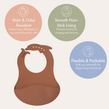 Dodo Baby Silicone Catch-All Bib Brown