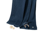 Favori Baby Blanket With Rabbit Rattle, 100% Cotton Knitted Pointelle In Blush Pink