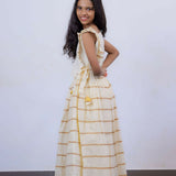 Di & De Premium Handloom Ethnic Wear Set Frill Top With Skirt