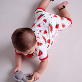 Bubz Bamboo Baby Romper - Soft Breathable Two-Way Zip - Watermelon