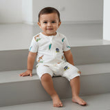Bubz Bamboo Baby Romper - Soft Breathable Two-Way Zip - Wild Wonders