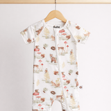 Bubz Bamboo Baby Romper - Soft Breathable Two-Way Zip - Woods