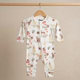 Bubz Bamboo Baby Zipsuit - Two-way zip sleepsuit - Woods