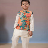 Casa Ninos Green Muslin Jacket Set