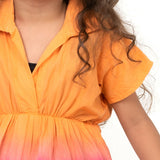 Mamarill Girls Tangerine Blush Dress Is A Charming Blend Of Vibrant Tangerine Orange And Soft Pink.