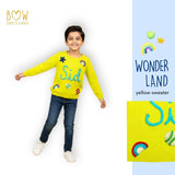 Boys Customised Wonderland Sweater - Yellow