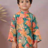 Casa Ninos Green Muslin Kurta Set