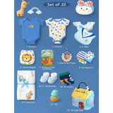 LSB 22pcs Super cute Blue Home Newborn Hamper /Gift Box for Baby, 0-6 months