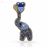 Little Pink Llama Elephant With Balloons-Grey-Hair Clip